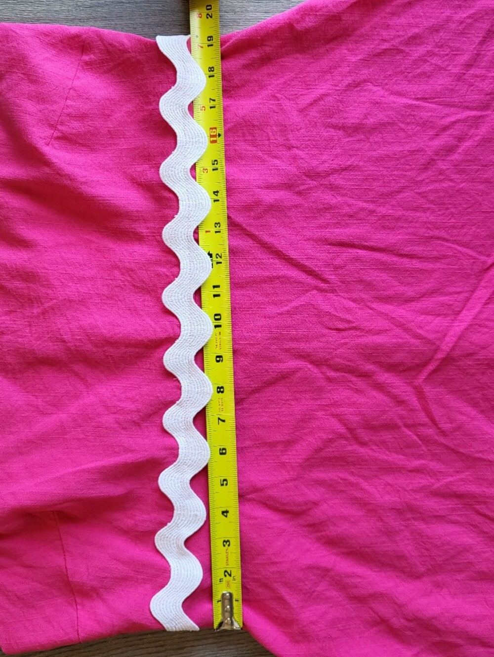 Pink White Ric Rac Scalloped Midi Dress Spaghetti Strap Smocked Boho Size XL - Picture 13 of 13